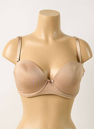 Sutien efect material satinat top sutien modelat culoare piersică PARFAIT femeie
