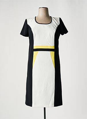 Rochie midi țesătură crep mâneci scurte negru JOMHOY femeie