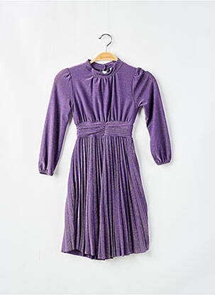 Rochie lungă închidere cu nasturi la spate mâneci lungi violet DIXIE fată