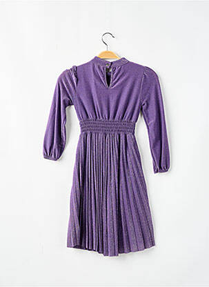 Rochie lungă închidere cu nasturi la spate mâneci lungi violet DIXIE fată