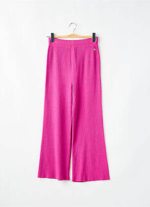 Pantalon evazat talie elastică talie elastică violet PLEASE fată