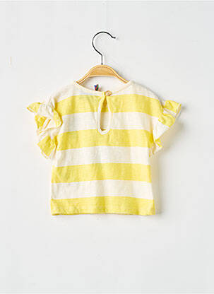 Tricou închidere cu nasturi la spate mâneci scurte galben BOBO CHOSES fată