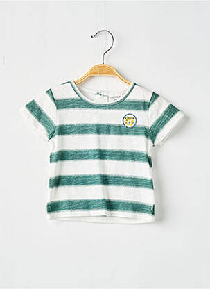 Tricou închidere cu nasturi la spate mâneci scurte verde CARREMENT BEAU fată