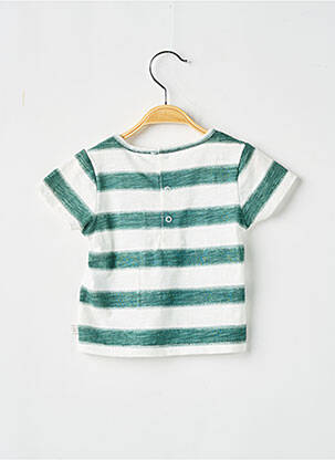 Tricou închidere cu nasturi la spate mâneci scurte verde CARREMENT BEAU fată