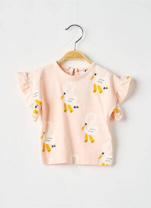 Tricou închidere cu nasturi la spate mâneci scurte roz BOBO CHOSES fată