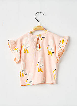 Tricou închidere cu nasturi la spate mâneci scurte roz BOBO CHOSES fată