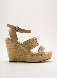Espadrile închidere cu buclă(e) toc înalt de 10cm și mai mult bej CASSIS COTE D'AZUR femme