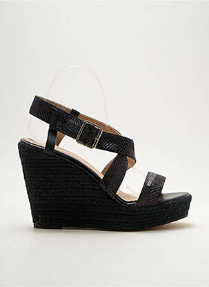 Espadrile țesătură satinată toc înalt de 10cm și mai mult negru CASSIS COTE D'AZUR femeie