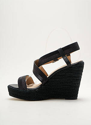 Espadrile țesătură satinată toc înalt de 10cm și mai mult negru CASSIS COTE D'AZUR femeie