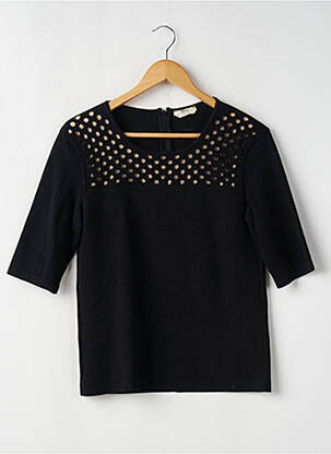 Pulover croială dreaptă mâneci 3/4 negru FENDI femeie