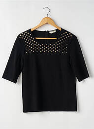Pulover guler rotund mâneci 3/4 negru FENDI femme