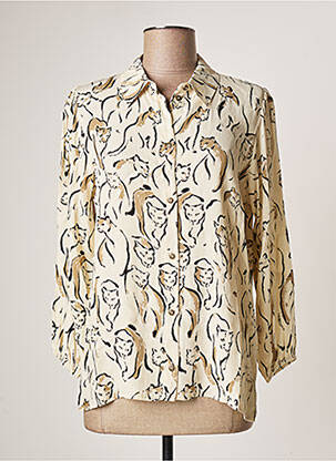 Cămașă țesătură crep mâneci lungi bej GEISHA femme