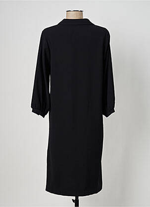 Rochie midi țesătură crep mâneci lungi negru GEISHA femeie
