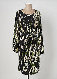 Rochie midi imprimeu fantezie mâneci lungi negru GEISHA femeie