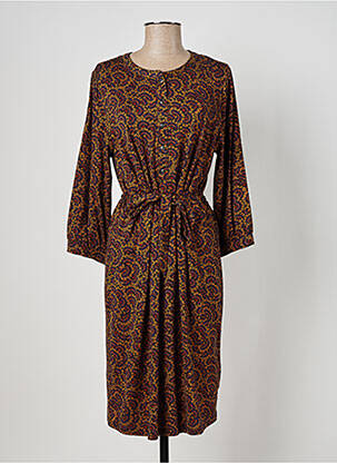 Rochie midi mâneci 3/4 mâneci 3/4 maro GEISHA femeie