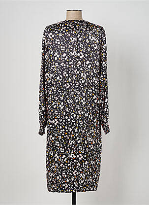 Rochie midi imprimeu fantezie mâneci lungi negru GEISHA femeie