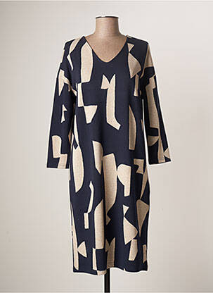 Rochie midi imprimeu fantezie mâneci lungi albastru STREET ONE femeie