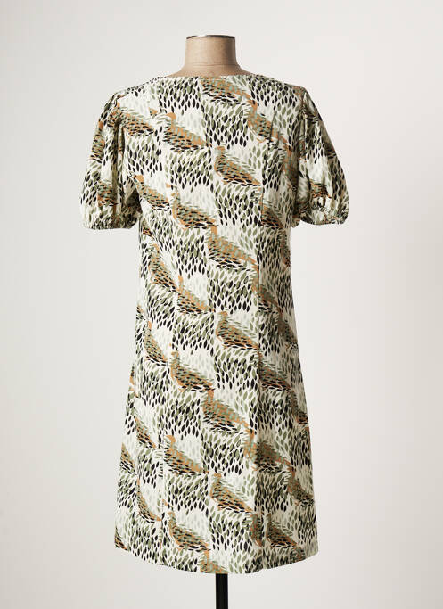 Rochie midi croială fluidă mâneci scurte verde GEISHA femme