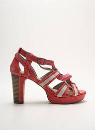 Sandale/pantofi decupați material neted toc de 7 la 9 cm roșu MUSTANG femme