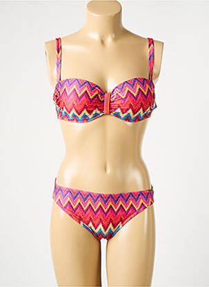 Costum de baie din două piese elasticitate top bentiță roșu SUNFLAIR femeie