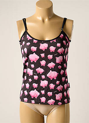 Top/caraco efect material satinat negru WAXX femeie