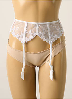 Corset/jartieră efect material satinat alb LISE CHARMEL femeie