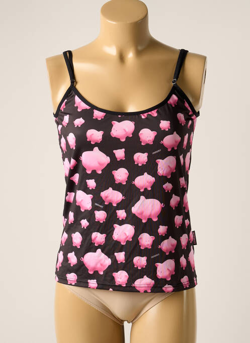 Top/caraco efect material satinat negru WAXX femme