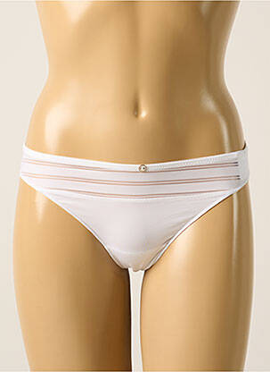 Tanga efect material satinat alb MARIE JO femeie