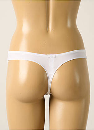 Tanga efect material satinat alb MARIE JO femeie