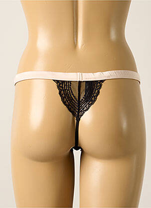 Tanga efect material satinat negru MAISON CLOSE femeie