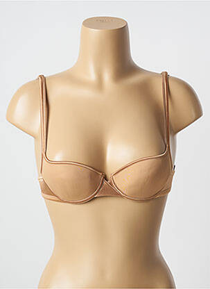 Sutien efect material satinat top sutien modelat auriu MAISON LEJABY femeie