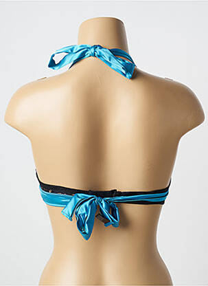Sutien efect material satinat top triunghiuri albastru IMPERIAL femeie