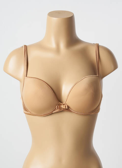Sutien efect material satinat top sutien modelat auriu MAISON LEJABY femme