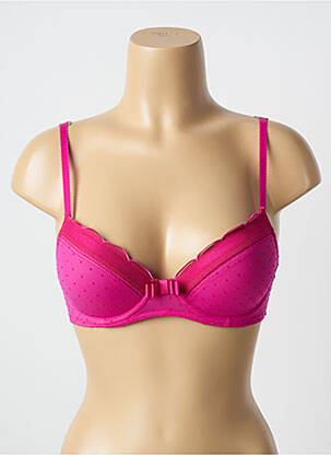Sutien efect material satinat top sutien push-up roz HUIT & HUIT femeie