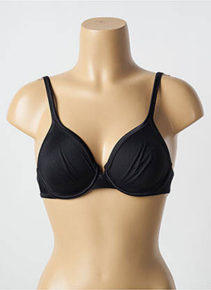 Sutien efect material satinat sutien cupe întregi cu decolteu înalt negru MAISON LEJABY femeie