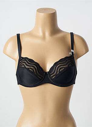 Sutien efect material satinat sutien cupe întregi cu decolteu înalt negru FELINA femeie