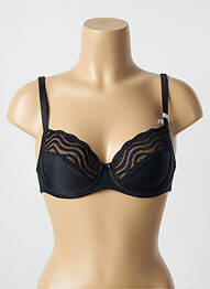 Sutien efect material satinat sutien cupe întregi cu decolteu înalt negru FELINA femme