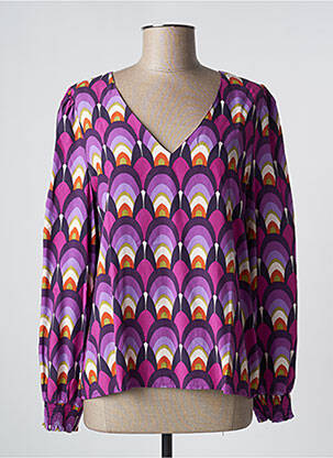 Bluză țesătură poplin mâneci lungi violet LA PETITE ETOILE femeie