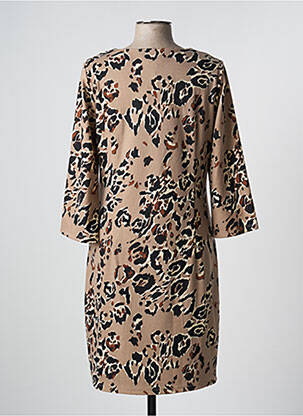 Rochie scurtă mâneci 3/4 mâneci 3/4 bej K-DESIGN femeie