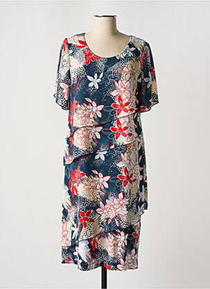 Rochie midi imprimeu floral mâneci scurte albastru SOMMERMANN femeie
