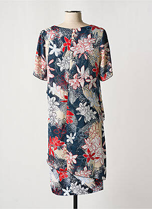 Rochie midi imprimeu floral mâneci scurte albastru SOMMERMANN femeie