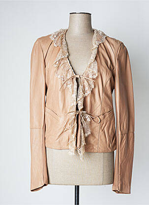 Geacă din piele bej NANA NUCCI femeie