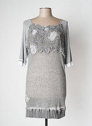 Rochie scurtă mâneci 3/4 mâneci 3/4 gri ELISA CAVALETTI femeie