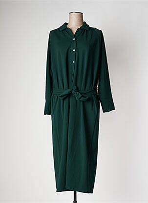 Rochie lungă mâneci lungi mâneci lungi verde PAN femeie