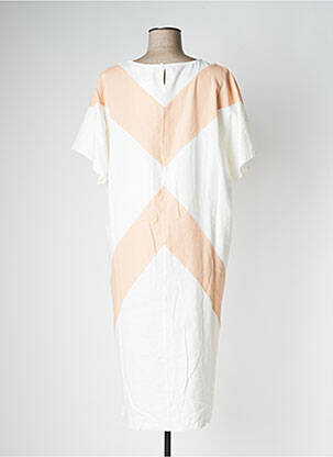 Rochie midi croială fluidă mâneci scurte alb PAN femeie