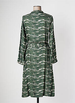 Rochie midi imprimeu fantezie mâneci lungi verde PAN femeie