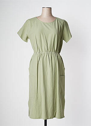 Rochie midi mâneci scurte mâneci scurte verde PAN femeie
