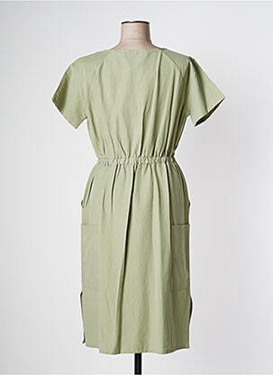 Rochie midi mâneci scurte mâneci scurte verde PAN femeie