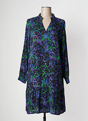 Rochie midi imprimeu fantezie mâneci lungi negru PAUSE CAFE femeie