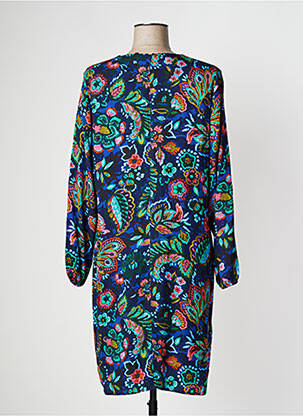 Rochie midi imprimeu floral mâneci lungi albastru PAUSE CAFE femeie